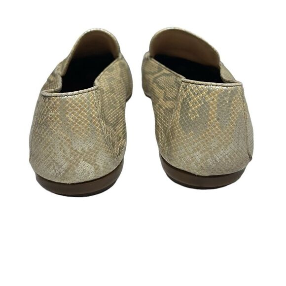 Vintage Designer Pancaldi Gold Snakeskin Print Flats Slip on Shoes Made in Italy - Picture 7 of 9